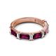 2 - Elois 2.30 ctw Emerald shape Rhodolite Garnet and Baguette shape Lab Grown Diamond Wedding Band 