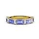 1 - Elois 1.65 ctw Emerald shape Tanzanite and Baguette shape Lab Grown Diamond Wedding Band 