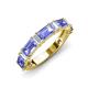 3 - Elois 1.65 ctw Emerald shape Tanzanite and Baguette shape Lab Grown Diamond Wedding Band 