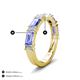 4 - Elois 1.65 ctw Emerald shape Tanzanite and Baguette shape Lab Grown Diamond Wedding Band 