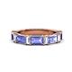 1 - Elois 1.65 ctw Emerald shape Tanzanite and Baguette shape Lab Grown Diamond Wedding Band 