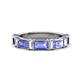 1 - Elois 1.65 ctw Emerald shape Tanzanite and Baguette shape Lab Grown Diamond Wedding Band 