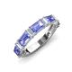 3 - Elois 1.65 ctw Emerald shape Tanzanite and Baguette shape Lab Grown Diamond Wedding Band 