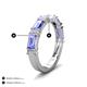 4 - Elois 1.65 ctw Emerald shape Tanzanite and Baguette shape Lab Grown Diamond Wedding Band 
