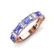 3 - Elois 1.65 ctw Emerald shape Tanzanite and Baguette shape Lab Grown Diamond Wedding Band 