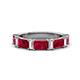 1 - Elois 1.80 ctw Emerald shape Ruby and Baguette shape Lab Grown Diamond Wedding Band 