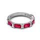 2 - Elois 1.80 ctw Emerald shape Ruby and Baguette shape Lab Grown Diamond Wedding Band 