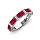 3 - Elois 1.80 ctw Emerald shape Ruby and Baguette shape Lab Grown Diamond Wedding Band 