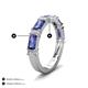 4 - Elois 1.55 ctw Emerald shape Iolite and Baguette shape Lab Grown Diamond Wedding Band 