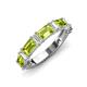 3 - Elois 2.05 ctw Emerald shape Peridot and Baguette shape Lab Grown Diamond Wedding Band 