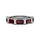 1 - Elois 2.30 ctw Emerald shape Red Garnet and Baguette shape Lab Grown Diamond Wedding Band 