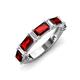 3 - Elois 2.30 ctw Emerald shape Red Garnet and Baguette shape Lab Grown Diamond Wedding Band 