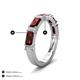 4 - Elois 2.30 ctw Emerald shape Red Garnet and Baguette shape Lab Grown Diamond Wedding Band 