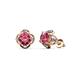 1 - Cynzia Pink Tourmaline and Diamond Tulip Stud Earrings 