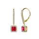 1 - Freda Ruby and Diamond Halo Dangling Earrings 