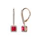 1 - Freda Ruby and Diamond Halo Dangling Earrings 