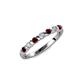 1 - Macie Red Garnet and Diamond Wedding Band 