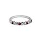 2 - Macie Red Garnet and Diamond Wedding Band 