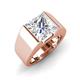 3 - Jordan 4.00 ct IGI Certified Princess Shape Solitaire Lab Grown Diamond (8.75 mm) Men's Wedding Band 