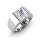 3 - Jordan 3.00 ct IGI Certified Princess Shape Solitaire Lab Grown Diamond (8.00 mm) Men's Wedding Band 