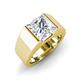 3 - Jordan 3.00 ct IGI Certified Princess Shape Solitaire Lab Grown Diamond (8.00 mm) Men's Wedding Band 