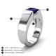 4 - Jordan 1.75 ct Princess Shape Solitaire Lab Grown Blue Sapphire (6.50 mm) Men's Wedding Band 