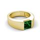 5 - Jordan 1.25 ct Princess Shape Solitaire Lab Grown Emerald (6.50 mm) Men's Wedding Band 
