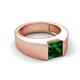5 - Jordan 1.25 ct Princess Shape Solitaire Lab Grown Emerald (6.50 mm) Men's Wedding Band 