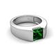 5 - Jordan 1.25 ct Princess Shape Solitaire Lab Grown Emerald (6.50 mm) Men's Wedding Band 