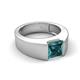 5 - Jordan 1.70 ct Princess Shape Solitaire London Blue Topaz (6.50 mm) Men's Wedding Band 