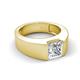 5 - Jordan 1.50 ct Princess Shape Solitaire Moissanite (6.50 mm) Men's Wedding Band 