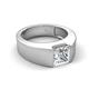 5 - Jordan 1.50 ct Princess Shape Solitaire Moissanite (6.50 mm) Men's Wedding Band 