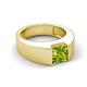 5 - Jordan 1.55 ct Princess Shape Solitaire Peridot (6.50 mm) Men's Wedding Band 
