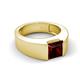 5 - Jordan 1.70 ct Princess Shape Solitaire Red Garnet (6.50 mm) Men's Wedding Band 