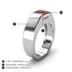 4 - Jordan 1.70 ct Princess Shape Solitaire Red Garnet (6.50 mm) Men's Wedding Band 
