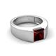 5 - Jordan 1.70 ct Princess Shape Solitaire Red Garnet (6.50 mm) Men's Wedding Band 