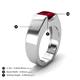 4 - Jordan 1.90 ct Princess Shape Solitaire Lab Grown Ruby (6.50 mm) Men's Wedding Band 