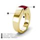 4 - Jordan 1.90 ct Princess Shape Solitaire Lab Grown Ruby (6.50 mm) Men's Wedding Band 