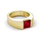 5 - Jordan 1.90 ct Princess Shape Solitaire Lab Grown Ruby (6.50 mm) Men's Wedding Band 