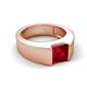 5 - Jordan 1.90 ct Princess Shape Solitaire Lab Grown Ruby (6.50 mm) Men's Wedding Band 