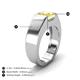 4 - Jordan 1.70 ct Princess Shape Solitaire Lab Grown Yellow Sapphire (6.50 mm) Men's Wedding Band 