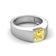 5 - Jordan 1.70 ct Princess Shape Solitaire Lab Grown Yellow Sapphire (6.50 mm) Men's Wedding Band 