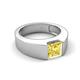 5 - Jordan 1.44 ct Princess Shape Solitaire Lab Grown Yellow Sapphire (6.00 mm) Men's Wedding Band 