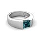 5 - Jordan 1.38 ct Princess Shape Solitaire London Blue Topaz (6.00 mm) Men's Wedding Band 