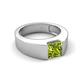 5 - Jordan 1.25 ct Princess Shape Solitaire Peridot (6.00 mm) Men's Wedding Band 