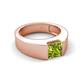 5 - Jordan 1.25 ct Princess Shape Solitaire Peridot (6.00 mm) Men's Wedding Band 