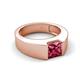 5 - Jordan 1.10 ct Princess Shape Solitaire Pink Tourmaline (6.00 mm) Men's Wedding Band 