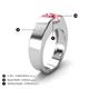 4 - Jordan 1.10 ct Princess Shape Solitaire Pink Tourmaline (6.00 mm) Men's Wedding Band 