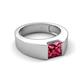 5 - Jordan 1.10 ct Princess Shape Solitaire Pink Tourmaline (6.00 mm) Men's Wedding Band 
