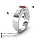 4 - Jordan 1.35 ct Princess Shape Solitaire Red Garnet (6.00 mm) Men's Wedding Band 